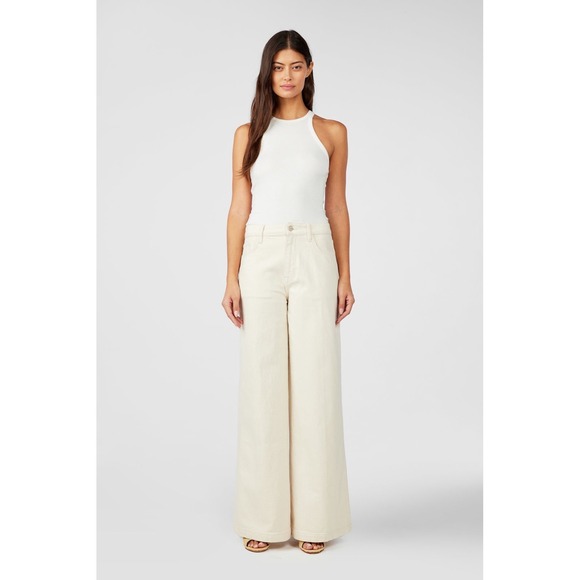 Triarchy Fonda High-Rise Wide Leg Jeans Off-White Size 25 Sustainable Denim Y2K - Picture 1 of 16